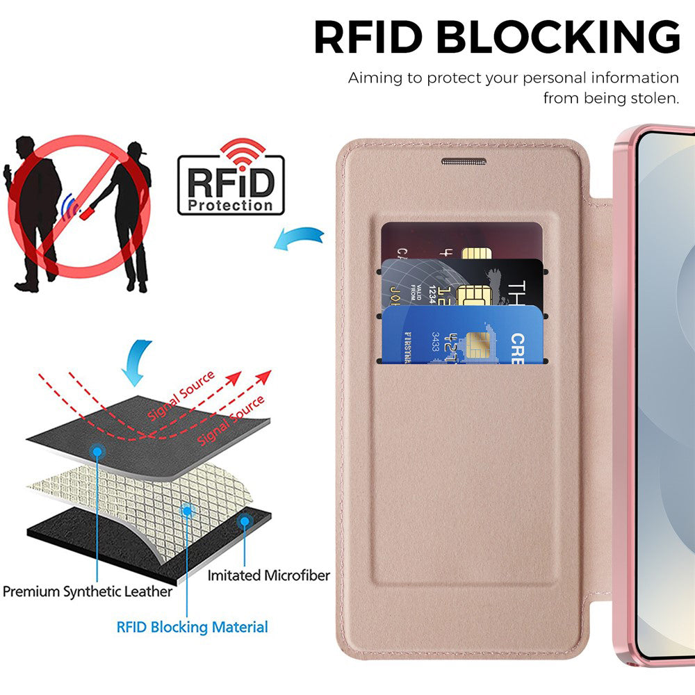 Custodia MagSafe per Samsung Galaxy S26 Ultra S948, Techsuit, SmartMag Book, Rosa