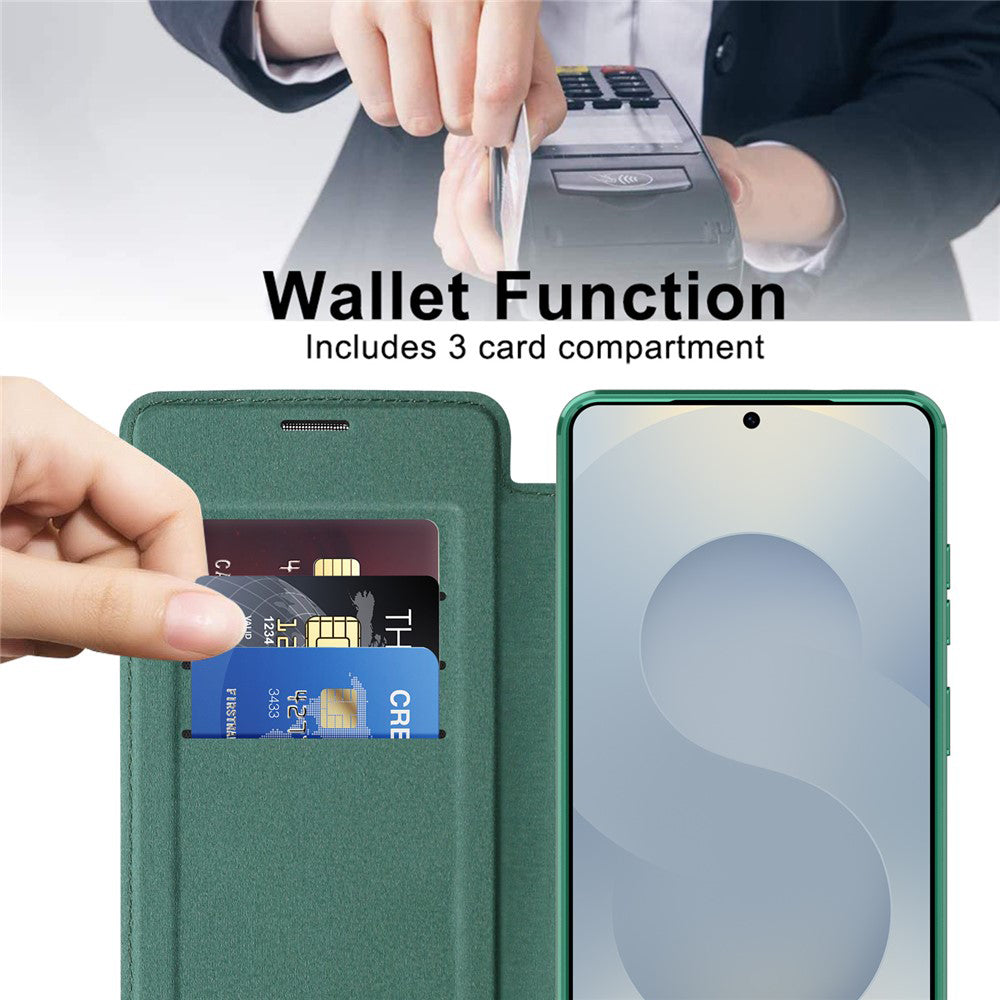 Custodia MagSafe per Samsung Galaxy S26 Ultra S948, Techsuit, SmartMag Book, Verde