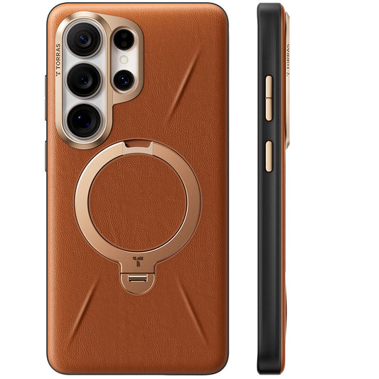 Custodia MagSafe per Samsung Galaxy S26 Ultra, Torras, QPRO Leather, Marrone