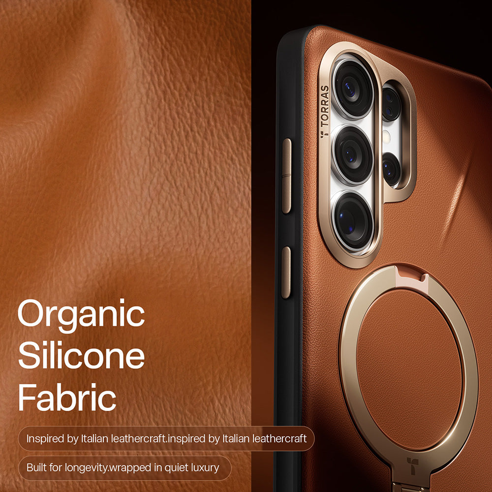 Coque MagSafe pour Samsung Galaxy S26 Ultra S948, Torras, Cuir QPRO, Marron