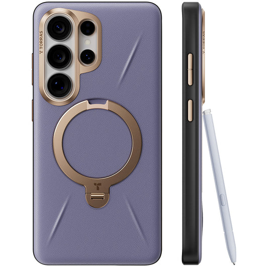 Custodia MagSafe per Samsung Galaxy S26 Ultra, Torras, QPRO Leather, Viola