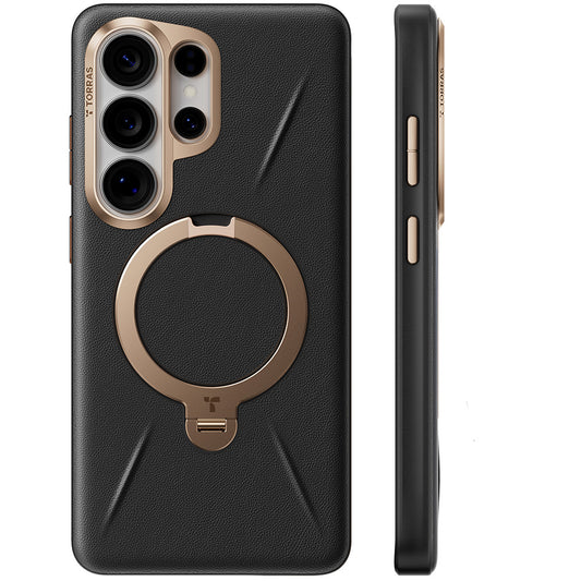 Custodia MagSafe per Samsung Galaxy S26 Ultra, Torras, QPRO Leather, Nera