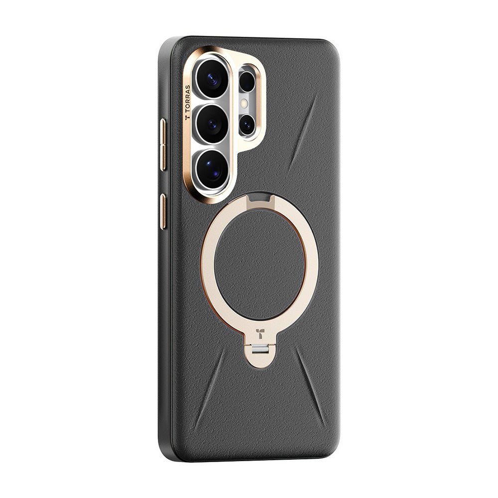 Custodia MagSafe per Samsung Galaxy S26 Ultra, Torras, QPRO Leather, Nera