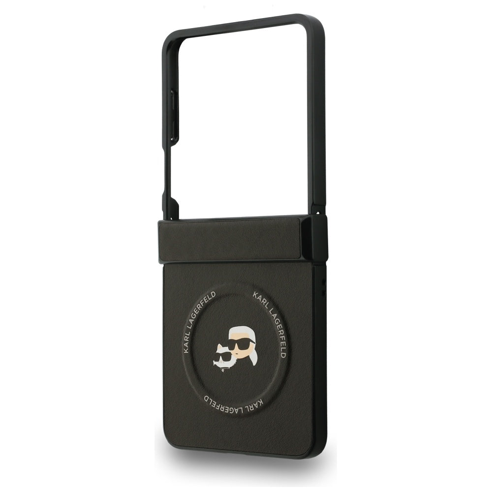 MagSafe Hülle für Samsung Galaxy Z Flip7 F766, Karl Lagerfeld, Karl & Choupette Pins, Schwarz