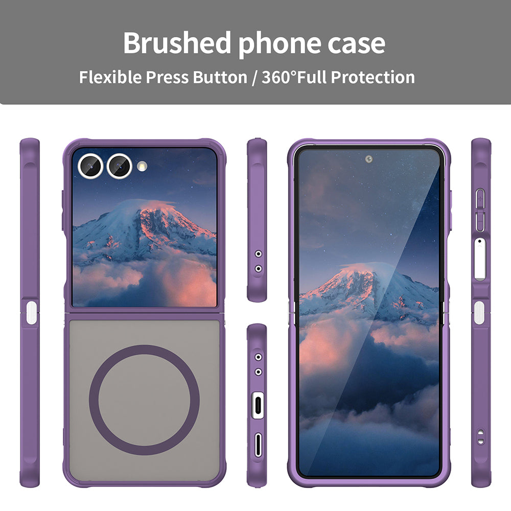 Custodia MagSafe per Samsung Galaxy Z Flip7 F766, Techsuit, HaloFrost II, Viola