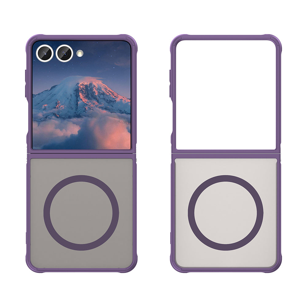 Custodia MagSafe per Samsung Galaxy Z Flip7 F766, Techsuit, HaloFrost II, Viola