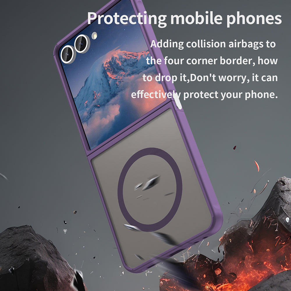 Custodia MagSafe per Samsung Galaxy Z Flip7 F766, Techsuit, HaloFrost II, Viola