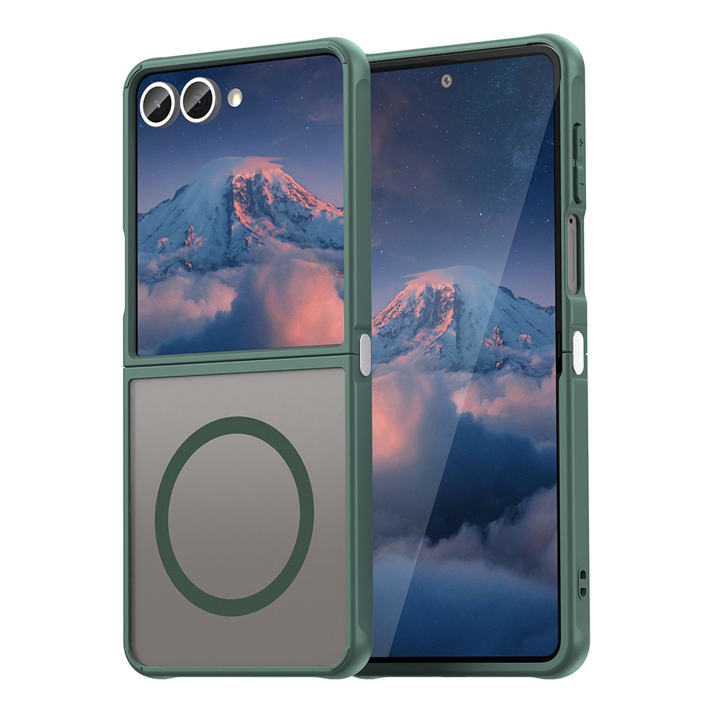 Custodia MagSafe per Samsung Galaxy Z Flip7 F766, Techsuit, HaloFrost II, Verde