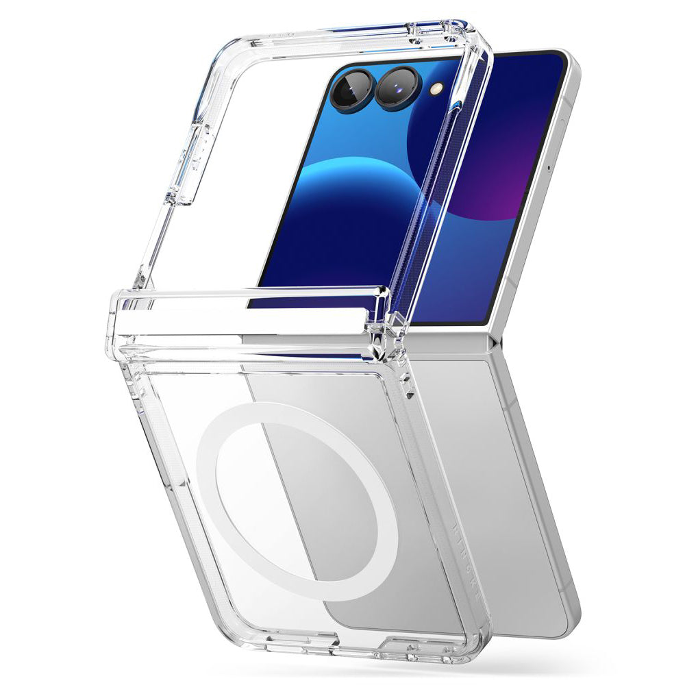 Custodia MagSafe per Samsung Galaxy Z Flip8 F776, Ringke, Fusion Flap, Trasparente