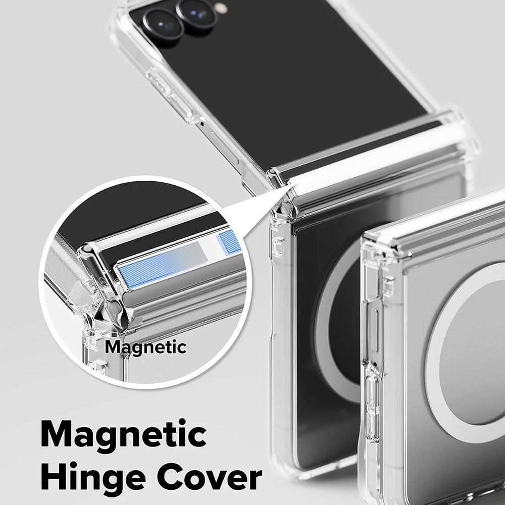 Custodia MagSafe per Samsung Galaxy Z Flip8 F776, Ringke, Fusion Flap, Trasparente