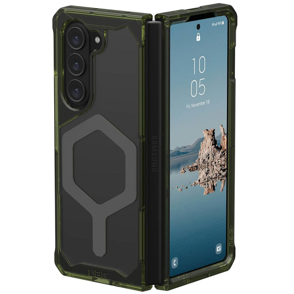Custodia MagSafe per Samsung Galaxy Z Fold5 F946, Urban Armor Gear, Plyo Pro, Verde Grigio