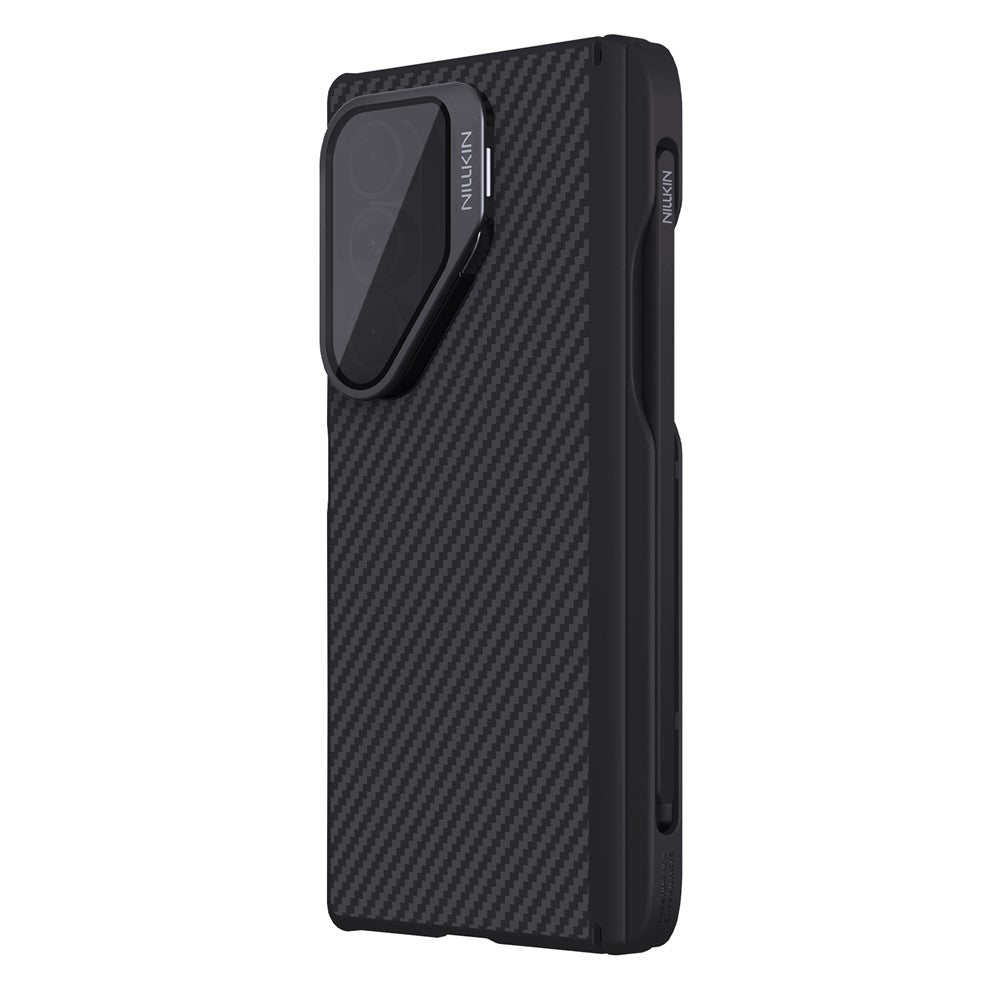 Coque MagSafe pour Samsung Galaxy Z Fold7 F966, Nillkin, CarboProp avec protection d'objectif noire transparente et support pour S-Pen, noire