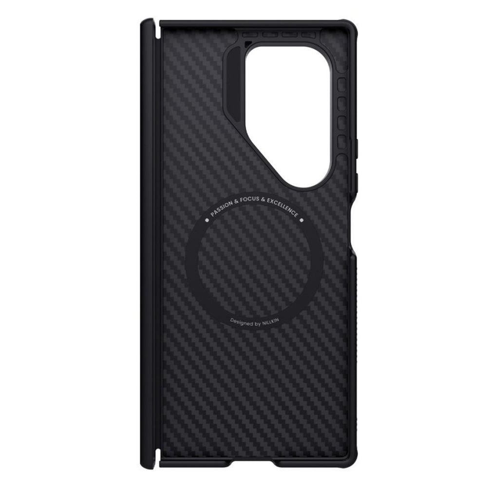 Coque MagSafe pour Samsung Galaxy Z Fold7 F966, Nillkin, Synthetic Fiber Pro, Noir Doré