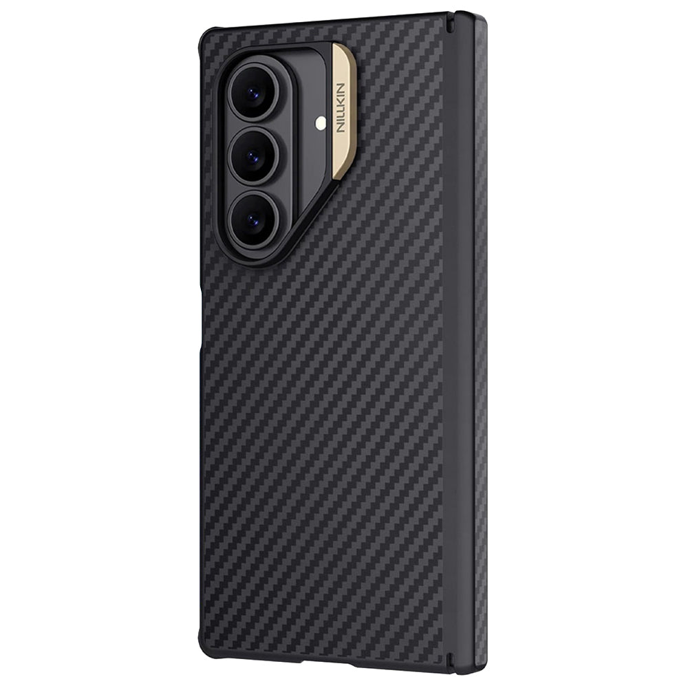 Coque MagSafe pour Samsung Galaxy Z Fold7 F966, Nillkin, Synthetic Fiber Pro, Noir Doré