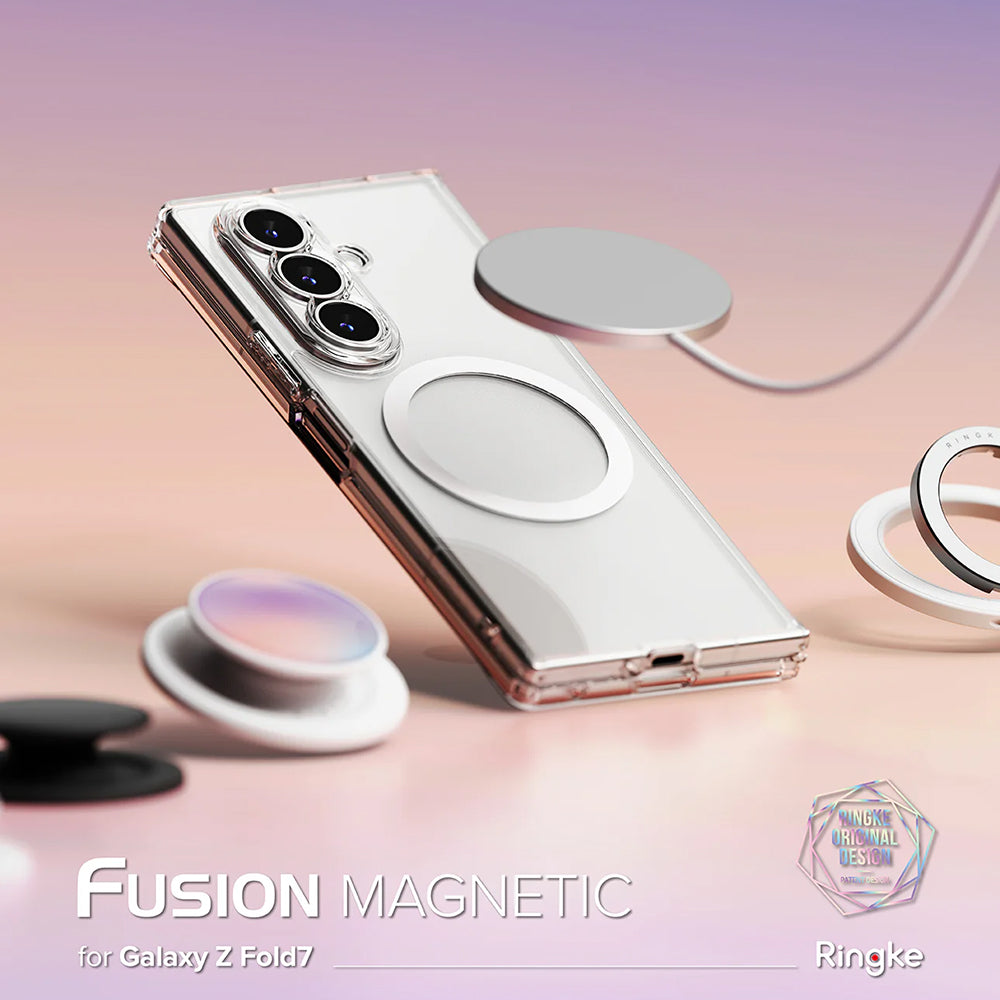 Custodia MagSafe per Samsung Galaxy Z Fold7 F966, Ringke, Fusion, Trasparente