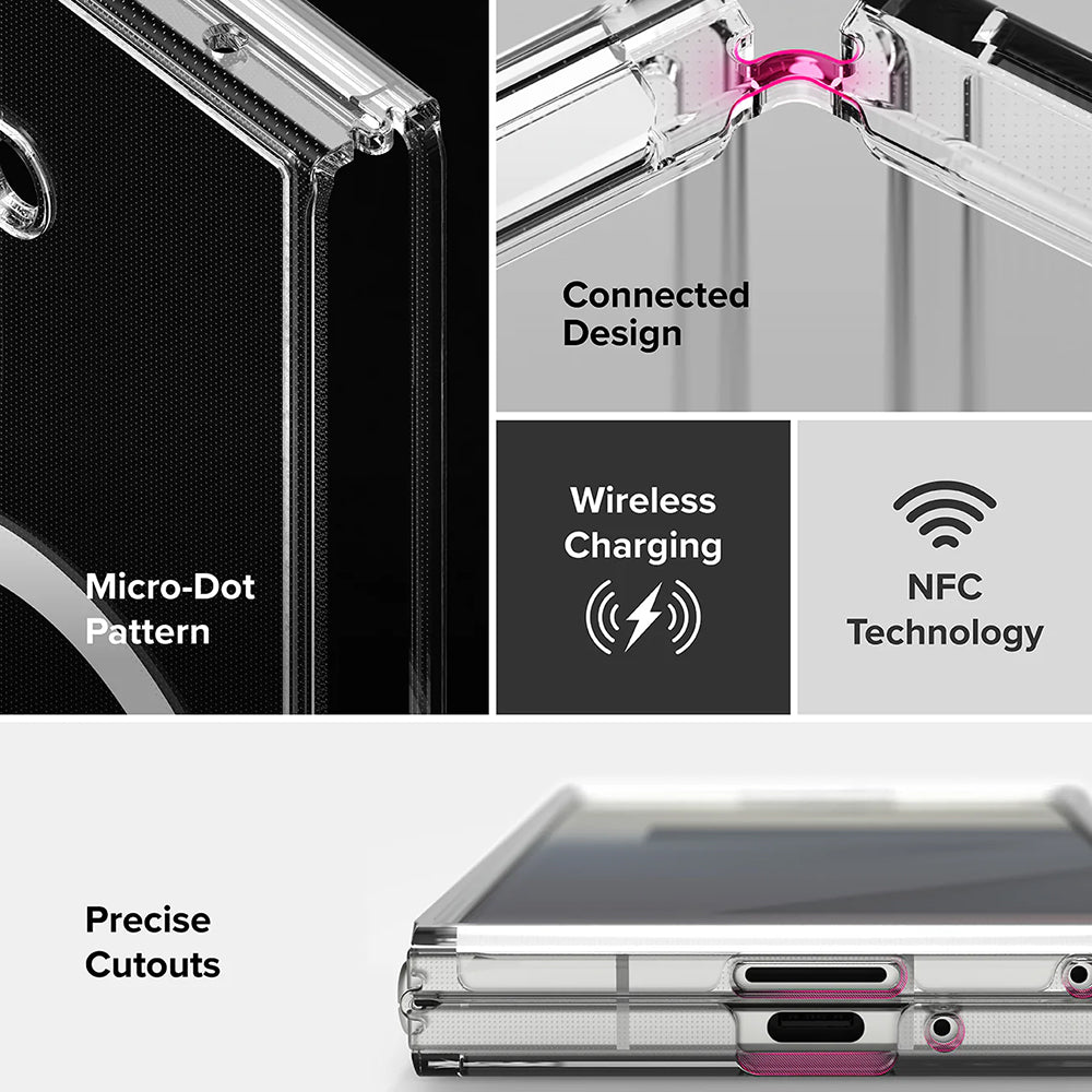 Custodia MagSafe per Samsung Galaxy Z Fold7 F966, Ringke, Fusion, Trasparente