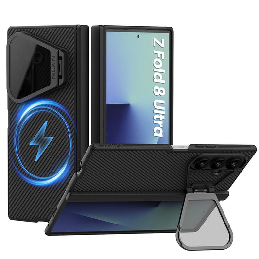 MagSafe Case for Samsung Galaxy Z Fold8 Ultra F976, Nillkin, CamShield Pro with Transparent Black Lens Cover and S-Pen Holder, Black