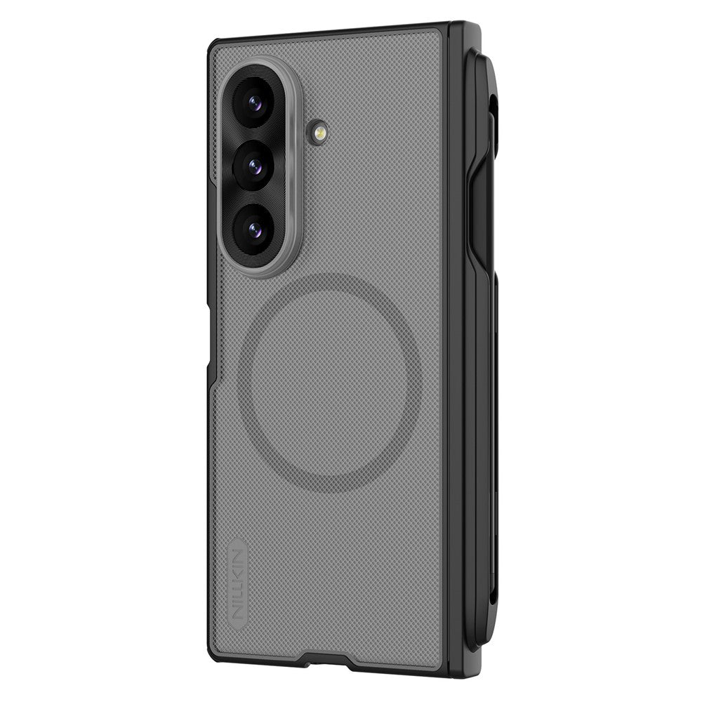 Custodia MagSafe per Samsung Galaxy Z Fold8 Ultra F976, Nillkin, Super Frosted Shield con Porta Penna, Nero Trasparente