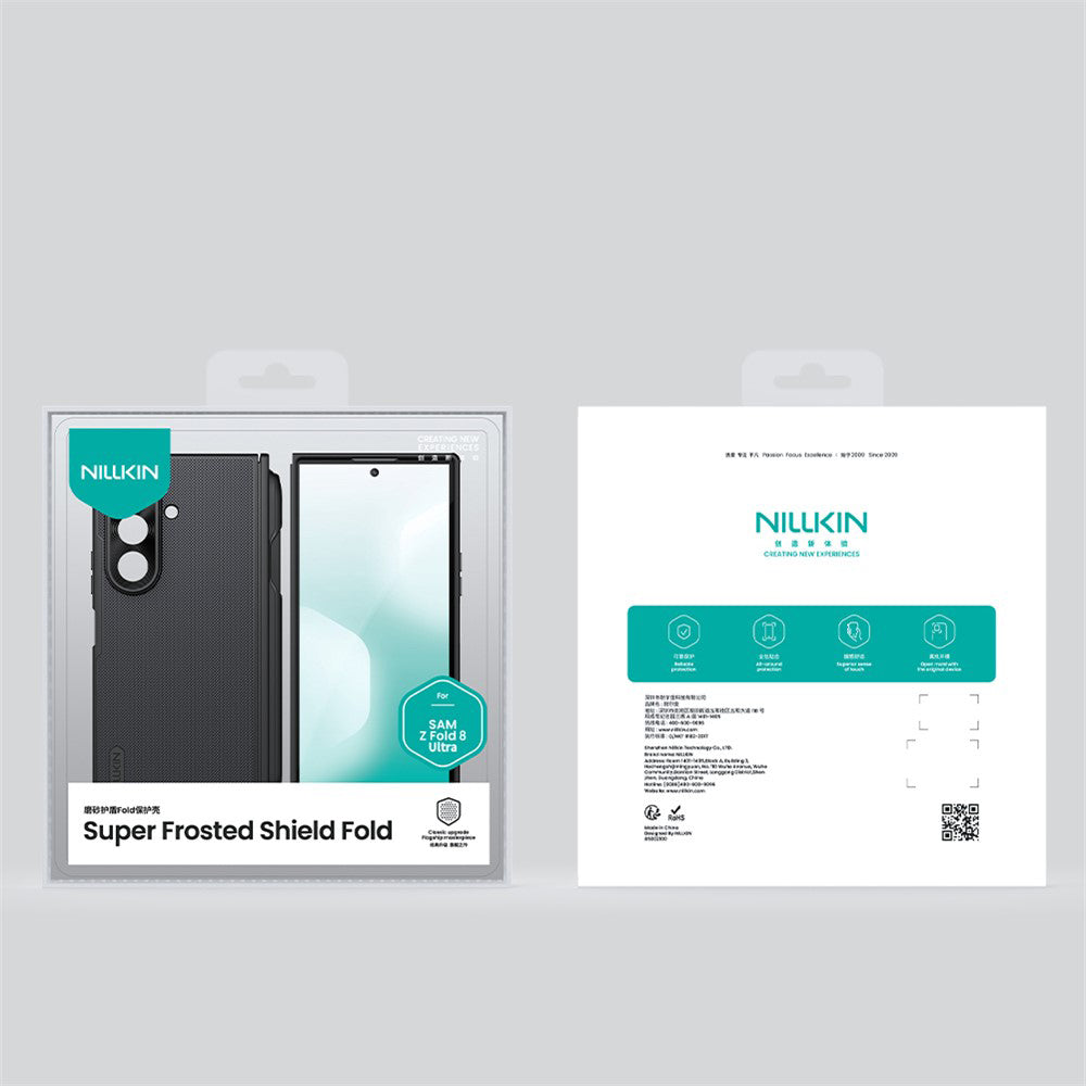 Custodia MagSafe per Samsung Galaxy Z Fold8 Ultra F976, Nillkin, Super Frosted Shield con Porta Penna, Nero Trasparente