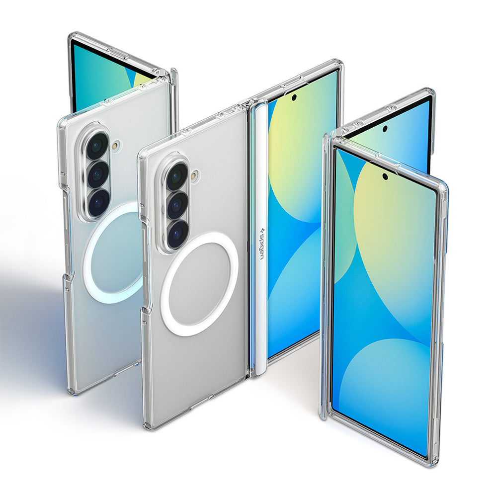 MagSafe Case for Samsung Galaxy Z Fold8 Ultra F976, Spigen, Ultra Hybrid Pro, Clear White ACS11506