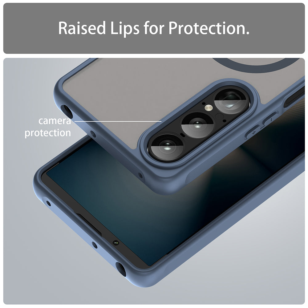 Custodia MagSafe per Sony Xperia 1 VII, Techsuit, HaloFrost II, Blu Navy