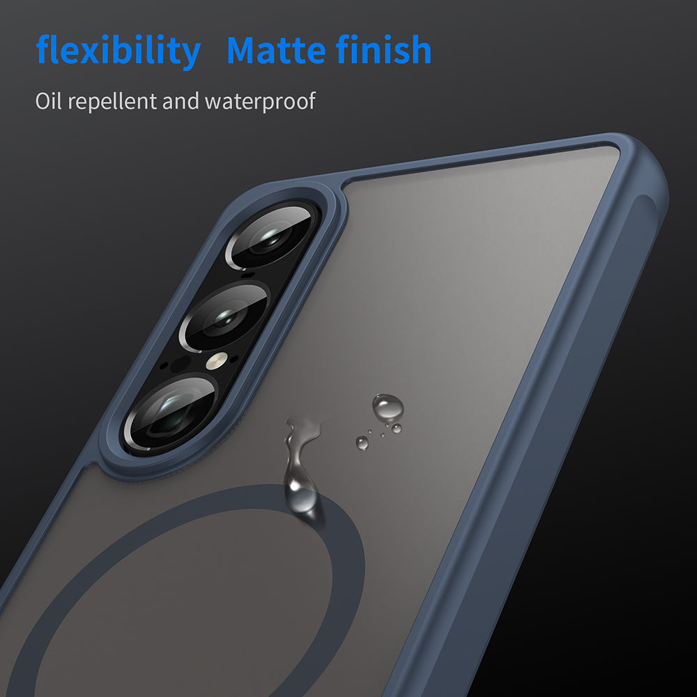 Custodia MagSafe per Sony Xperia 1 VII, Techsuit, HaloFrost II, Blu Navy