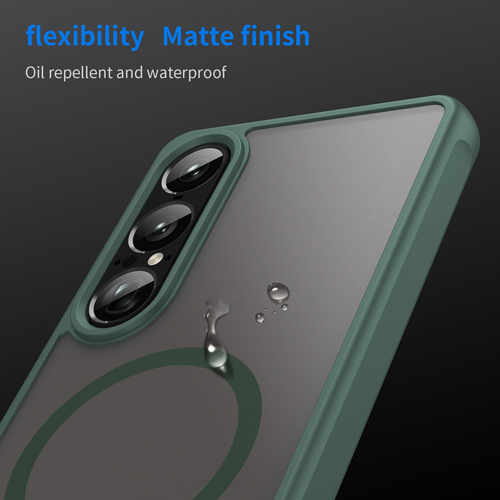 Custodia MagSafe per Sony Xperia 1 VII, Techsuit, HaloFrost II, Verde
