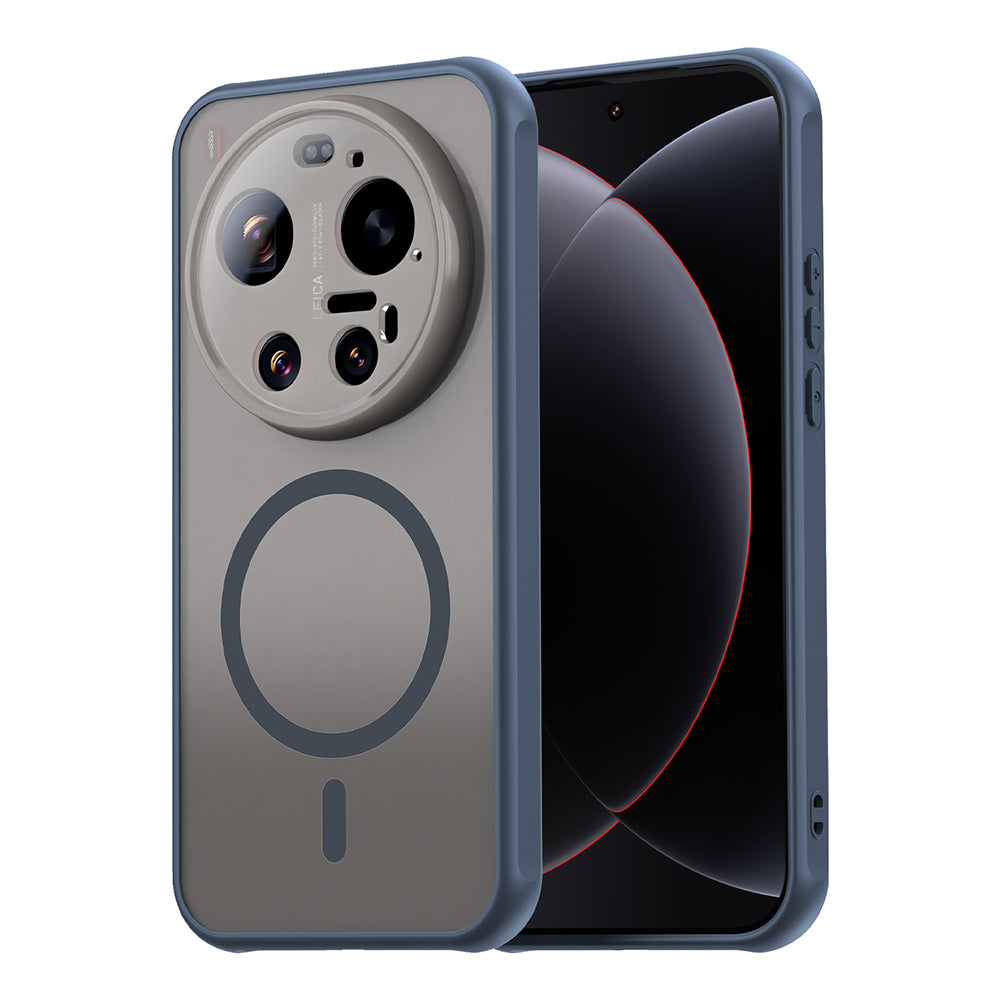 Coque MagSafe pour Xiaomi 17 Ultra, Techsuit, HaloFrost II, Bleu Marine