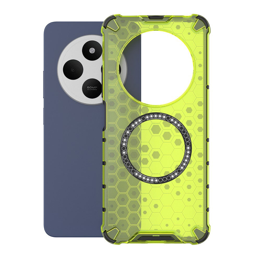 Coque MagSafe pour Xiaomi Poco C75 / Redmi 14C, Techsuit, HoneyComb Shield, Vert