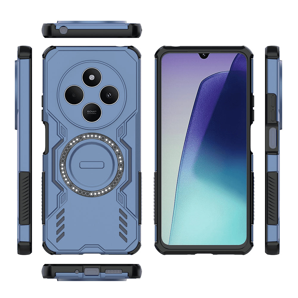Custodia MagSafe per Xiaomi Poco C75 / Redmi 14C, Techsuit, ArmorMag, Blu