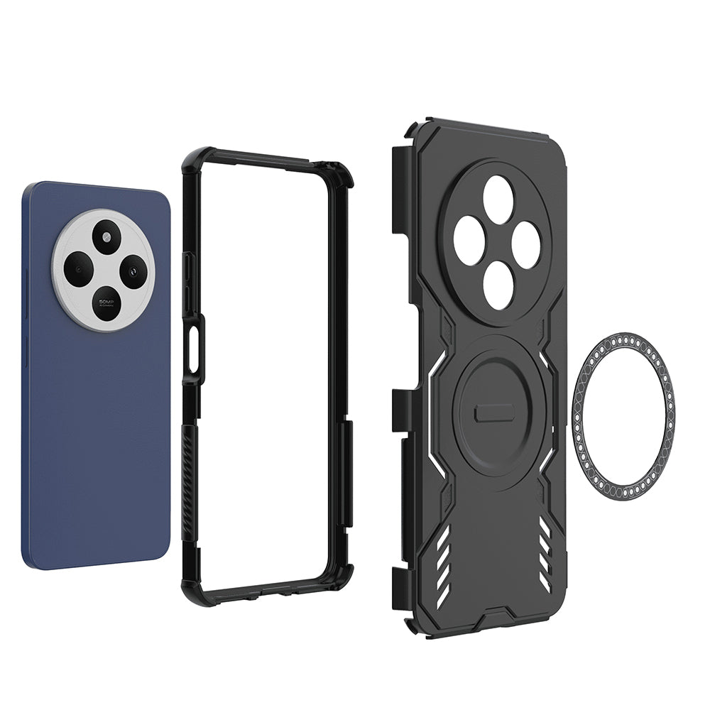 Custodia MagSafe per Xiaomi Poco C75 / Redmi 14C, Techsuit, ArmorMag, Nera