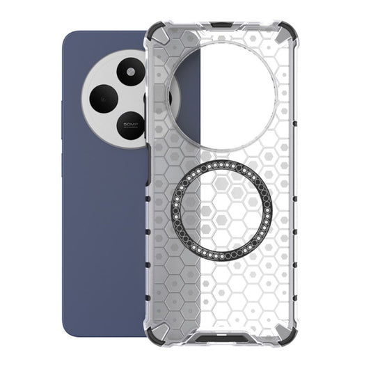 Custodia MagSafe per Xiaomi Poco C75 / Redmi 14C, Techsuit, HoneyComb Shield, Bianca