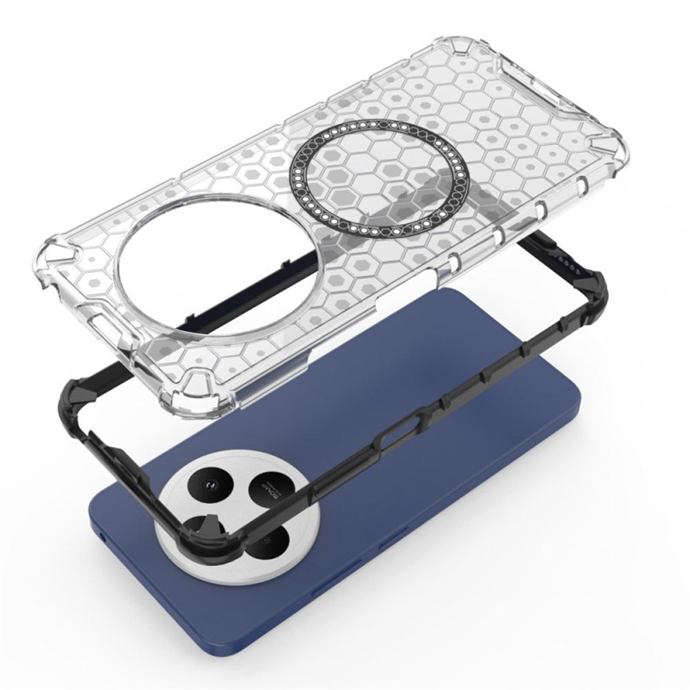 Coque MagSafe pour Xiaomi Poco C75 / Redmi 14C, Techsuit, HoneyComb Shield, Noire