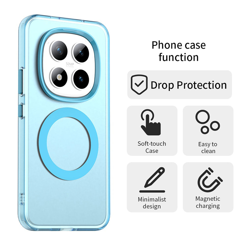 Housse MagSafe pour Xiaomi Poco M8 Pro / Redmi Note 15 Pro+ 5G, Techsuit, CandyCase, Bleue