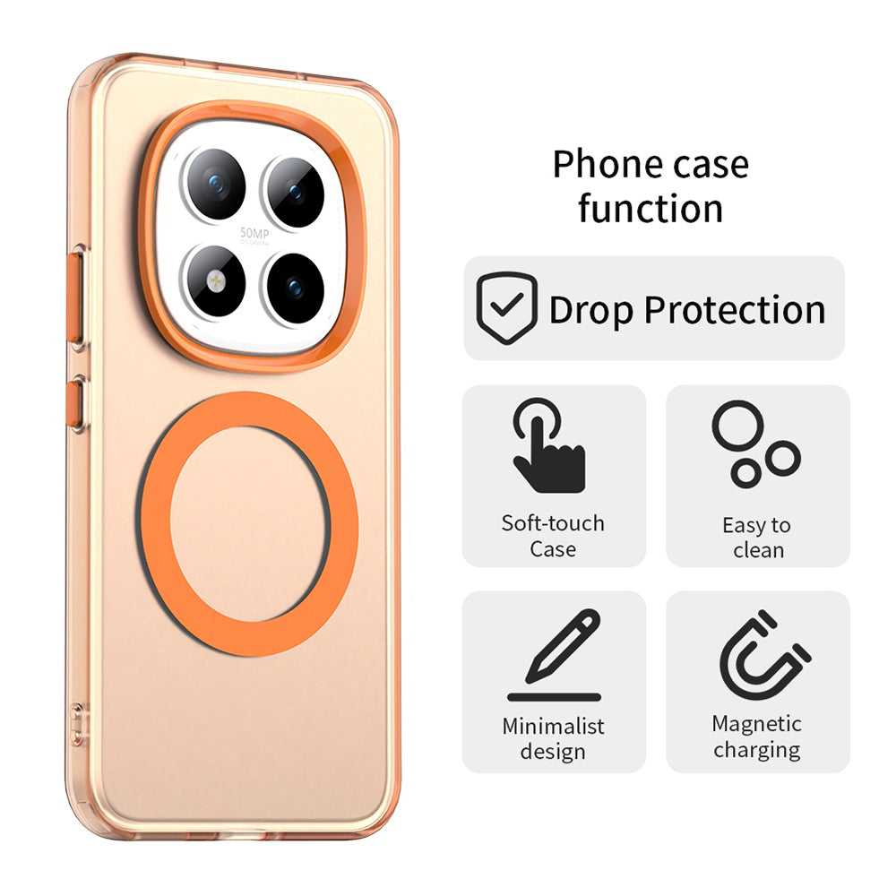 Custodia MagSafe per Xiaomi Poco M8 Pro / Redmi Note 15 Pro+ 5G, Techsuit, CandyCase, Arancione