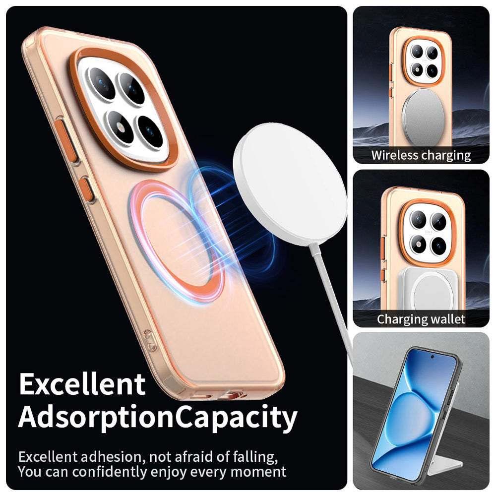 Custodia MagSafe per Xiaomi Poco M8 Pro / Redmi Note 15 Pro+ 5G, Techsuit, CandyCase, Arancione