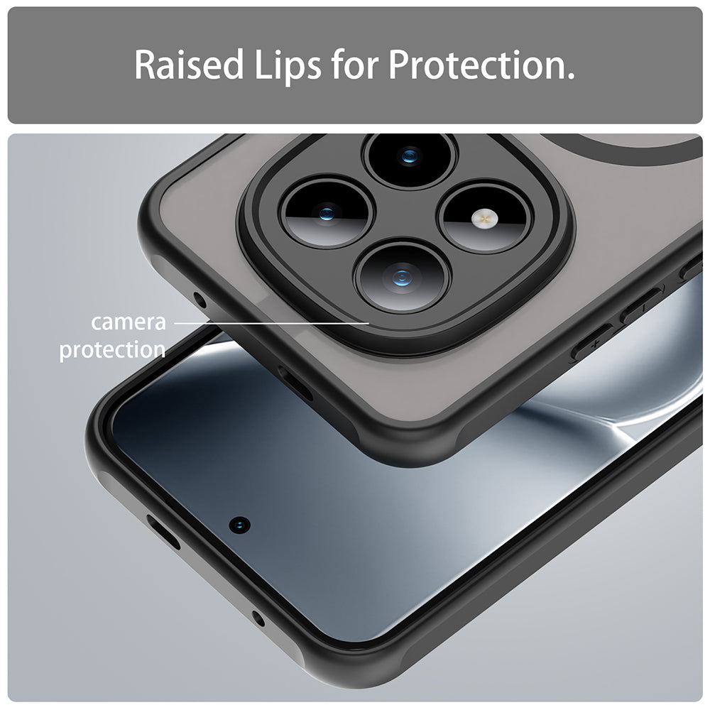 Coque MagSafe pour Xiaomi Poco M8 Pro / Redmi Note 15 Pro+ 5G, Techsuit, HaloFrost II, Noire
