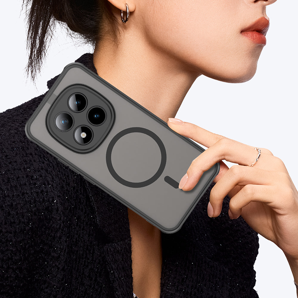 Coque MagSafe pour Xiaomi Poco M8 Pro / Redmi Note 15 Pro+ 5G, Techsuit, HaloFrost II, Noire