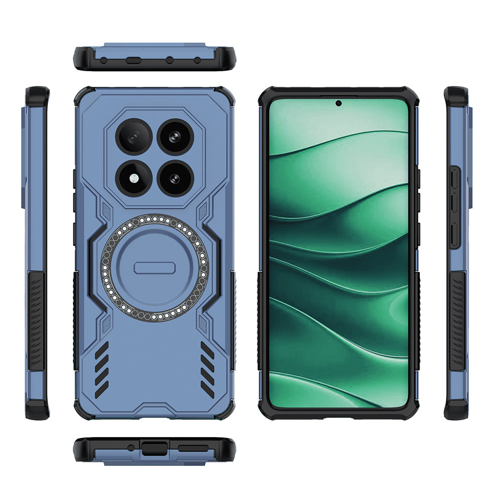 Custodia MagSafe per Xiaomi Poco X7 / Redmi Note 14 Pro 5G, Techsuit, ArmorMag, Blu