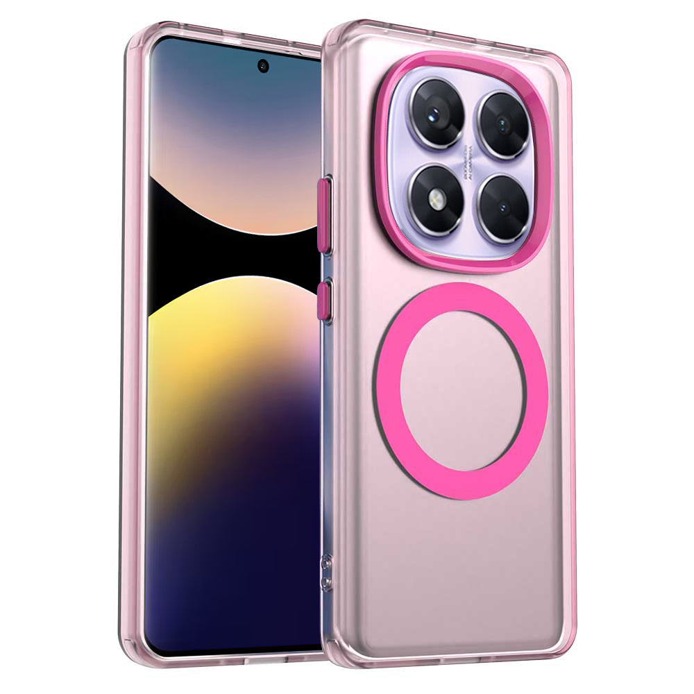 Coque MagSafe pour Xiaomi Poco X7 / Redmi Note 14 Pro 5G, Techsuit, CandyCase, Rose