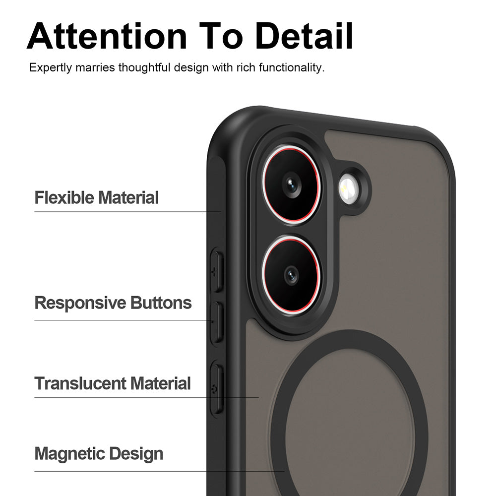 Custodia MagSafe per Xiaomi Poco X8 Pro, Techsuit, HaloFrost II, Nera