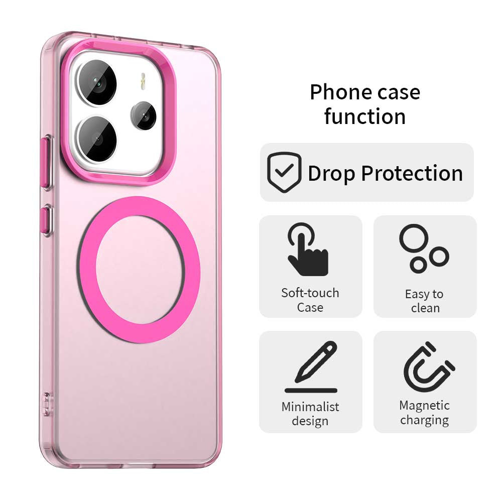 Coque MagSafe pour Xiaomi Redmi Note 14 4G (Régional), Techsuit, CandyCase, Rose