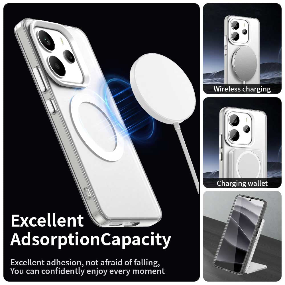 Custodia MagSafe per Xiaomi Redmi Note 14 4G (Standard), Techsuit, CandyCase, Bianca