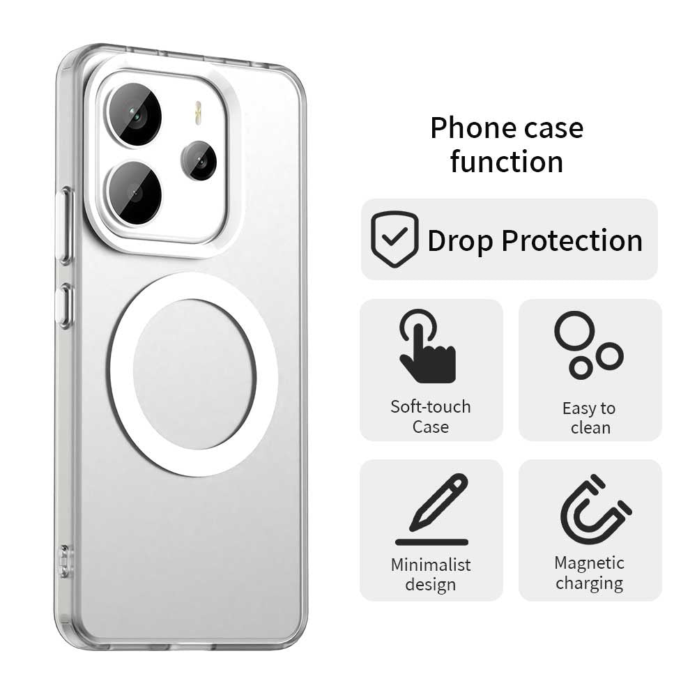 Custodia MagSafe per Xiaomi Redmi Note 14 4G (Standard), Techsuit, CandyCase, Bianca