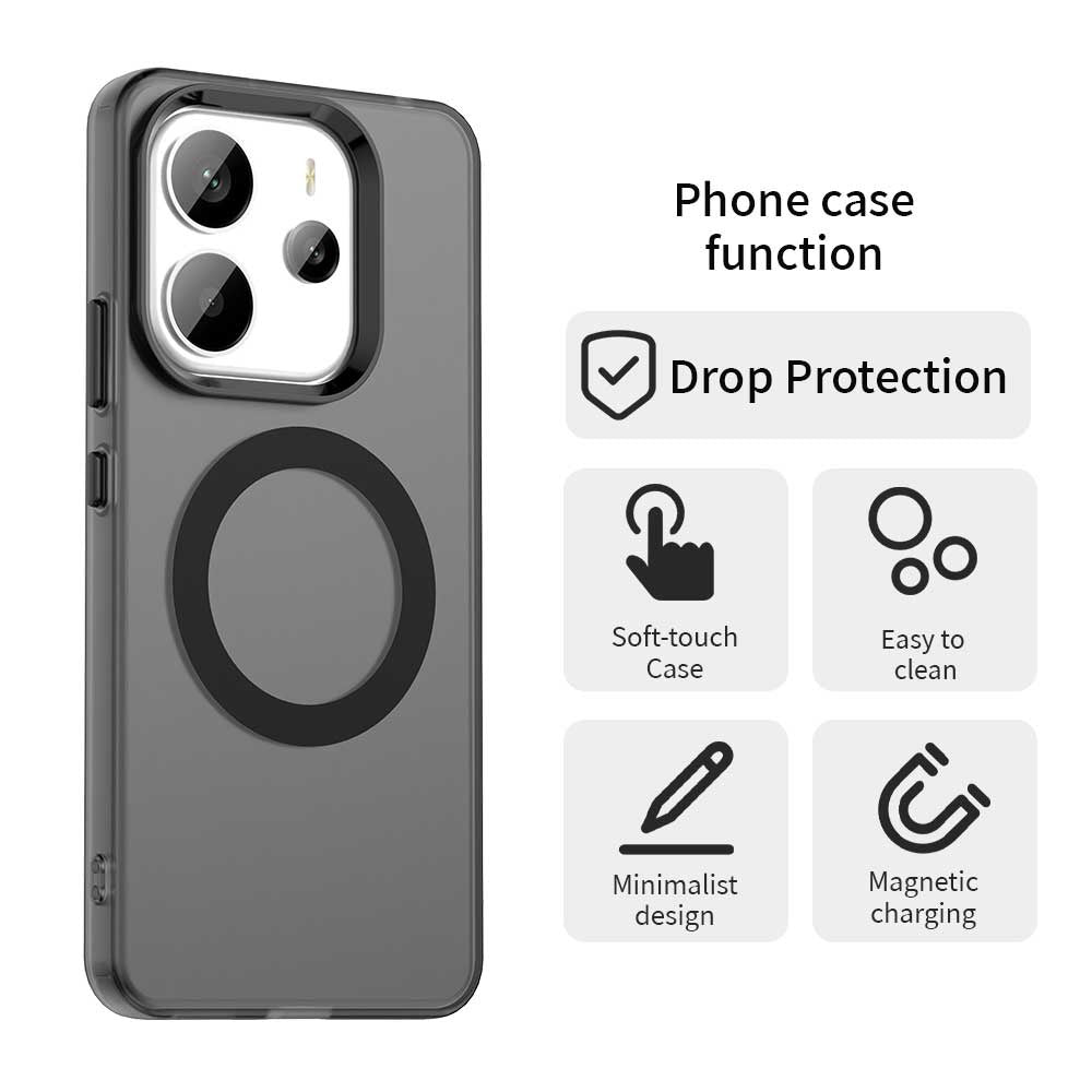 Coque MagSafe pour Xiaomi Redmi Note 14 4G (Standard), Techsuit, CandyCase, Noire
