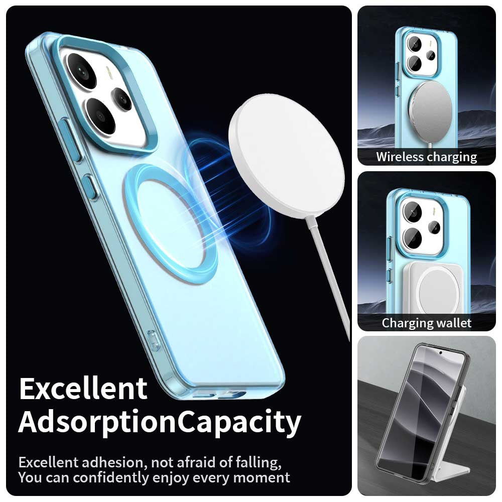 Custodia MagSafe per Xiaomi Redmi Note 14 5G, Techsuit, CandyCase, Blu