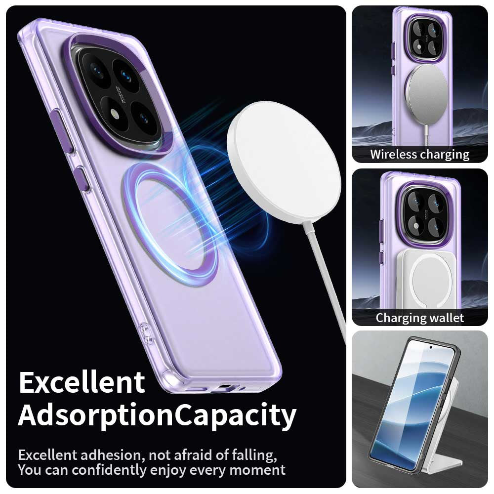 Custodia MagSafe per Xiaomi Redmi Note 14 Pro 4G, Techsuit, CandyCase, Viola