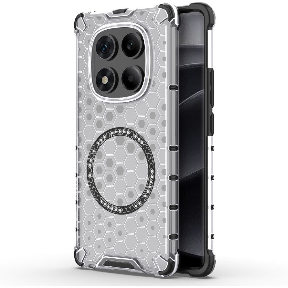 Custodia MagSafe per Xiaomi Redmi Note 14 Pro 4G, Techsuit, HoneyComb Shield, Bianca