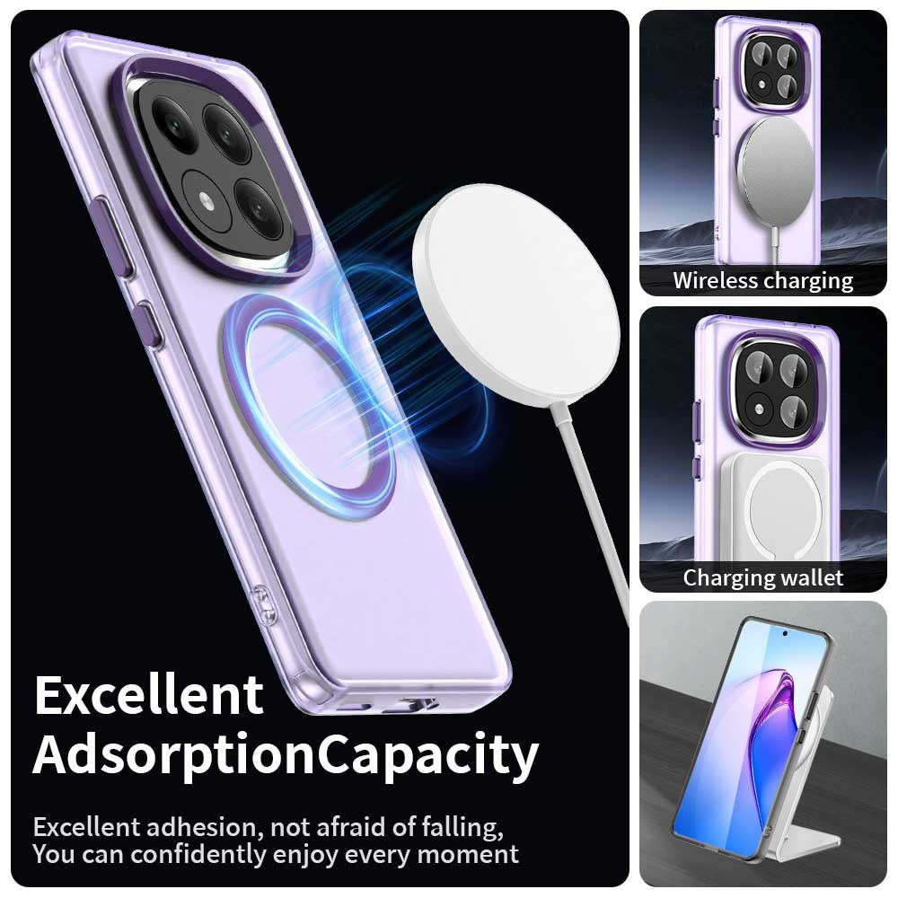 Custodia MagSafe per Xiaomi Redmi Note 14 Pro+ 5G, Techsuit, CandyCase, Viola