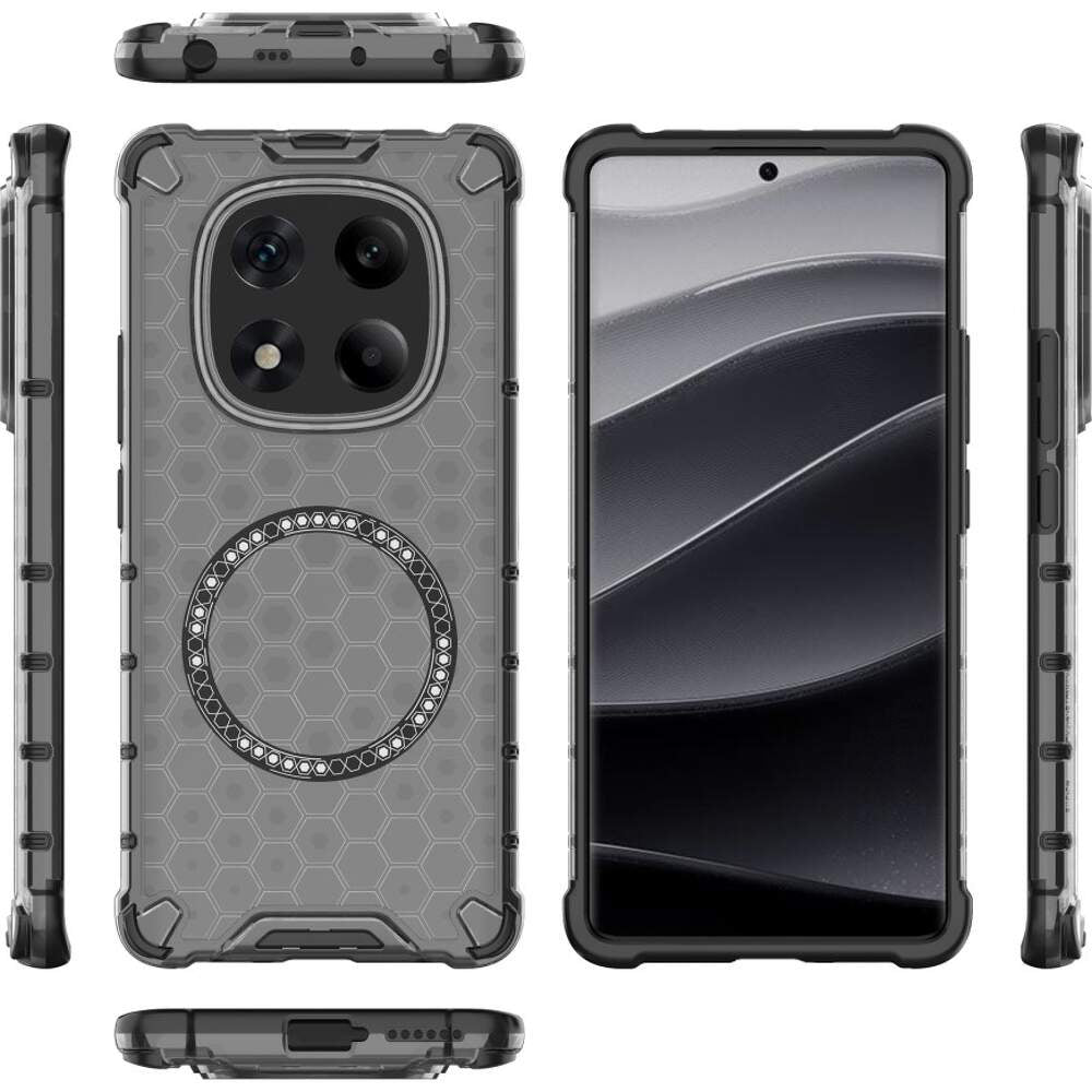 Custodia MagSafe per Xiaomi Redmi Note 14 Pro+ 5G, Techsuit, HoneyComb Shield, Nera